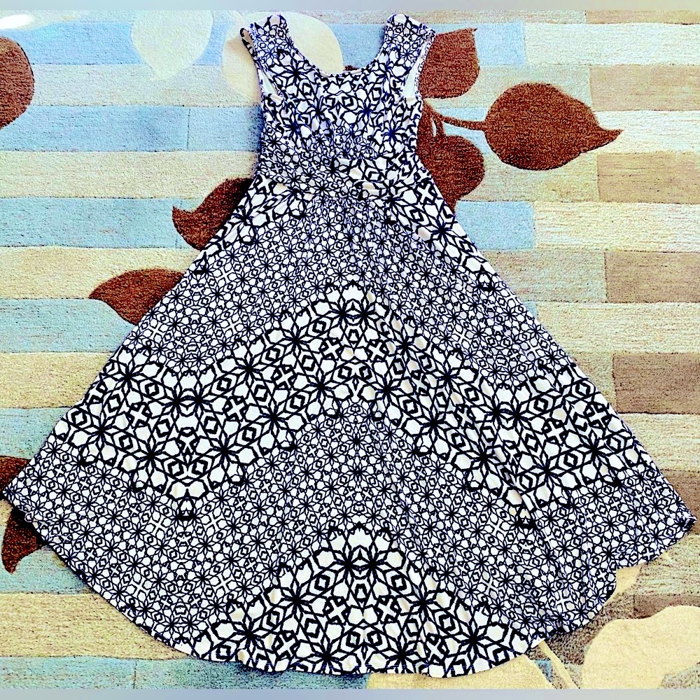 Anthropologie I Maeve Mallorca Sleeveless Midi Dress Ruched Waist Dipped Hem ZB1 - Picture 3 of 7